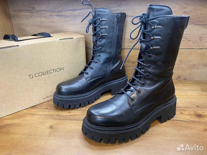 39р. ботинки новые tj collection кожа демисезонные