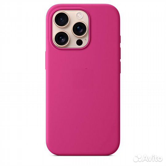 Чехол для iPhone 16 Pro Max Magsafe Silicone Case (закрытый низ) фуксия