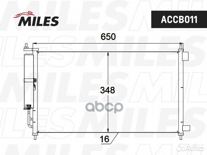 Радиатор кондиционера miles nissan note 1.0-1.6