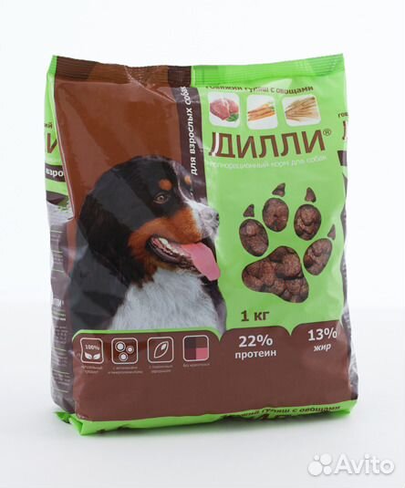 Корма для собак дилли в ассортименте
