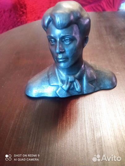 Бюст С. А. Есенин (СССР) силумин чёрный