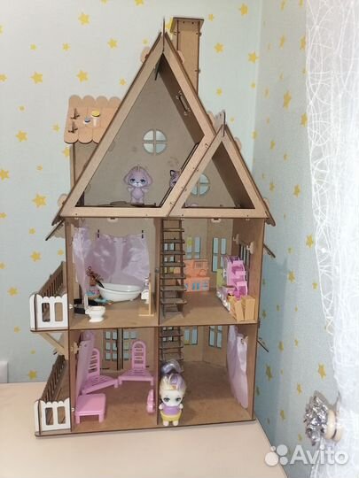 Детский деревянный домик для кукол