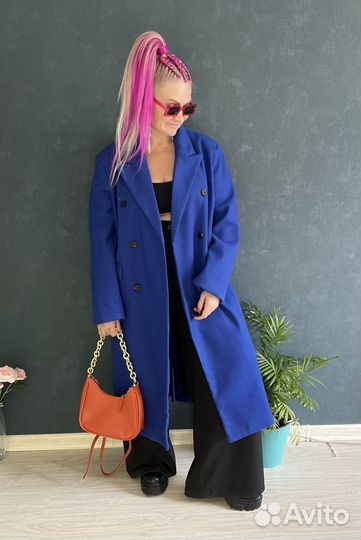 Новое пальто демисезонное женское ультрамарин