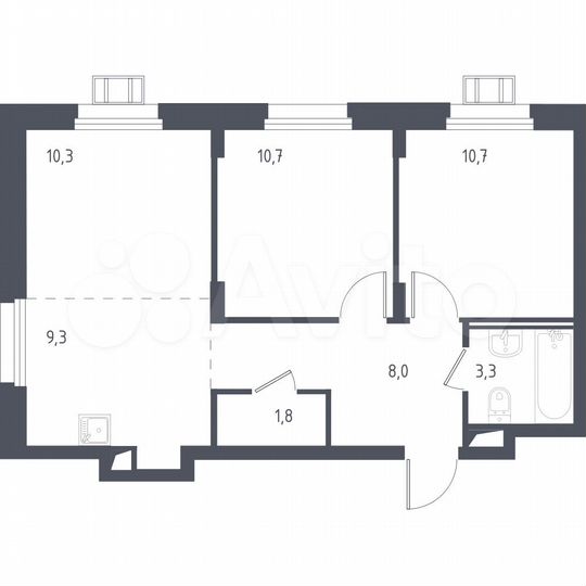 3-к. квартира, 54,1 м², 2/17 эт.