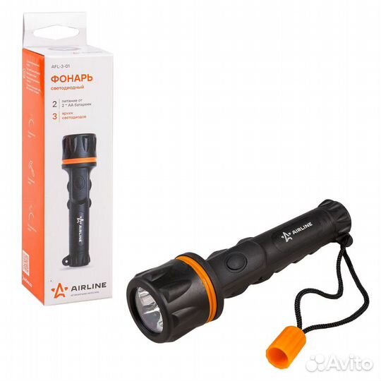 Фонарь прорезиненный на батарейках ledx3 (afl-3-01