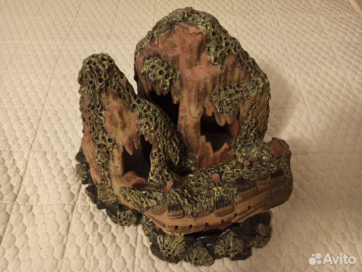 Декор в аквариум. Грот-Скала-Корабль. Керамика
