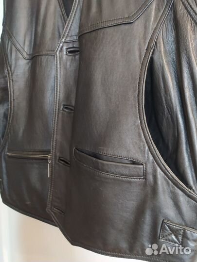 Жилет кожаный мужской 48-50