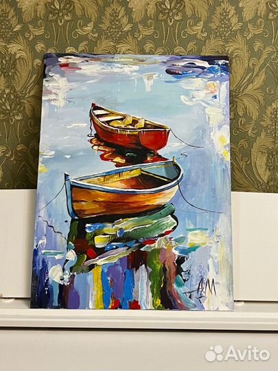 Картина акрилом на холсте морской пейзаж