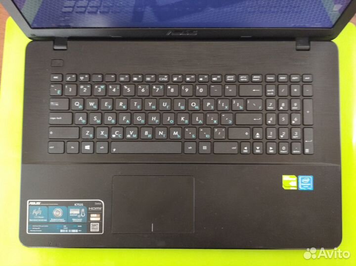 Ноутбук asus K751S 17.3 дюйма на SSD+HDD