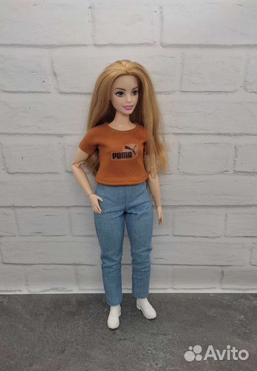 Одежда для Барби мтм пышка. Джинсы и футболки