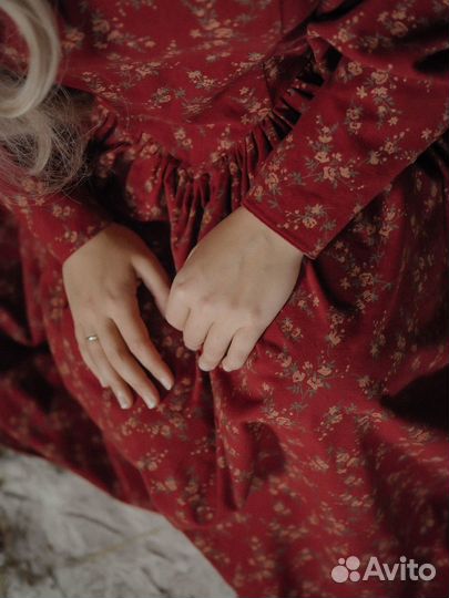 Платье в винтажном стиле из фланели