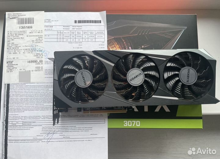 Видеокарта gigabyte RTX 3070 gaming OC 8GB