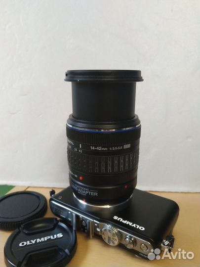 Olympus 14 42мм с адаптером Micro 4/3