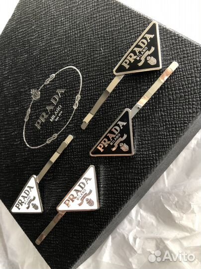 Невидимки Prada, комплект заколок