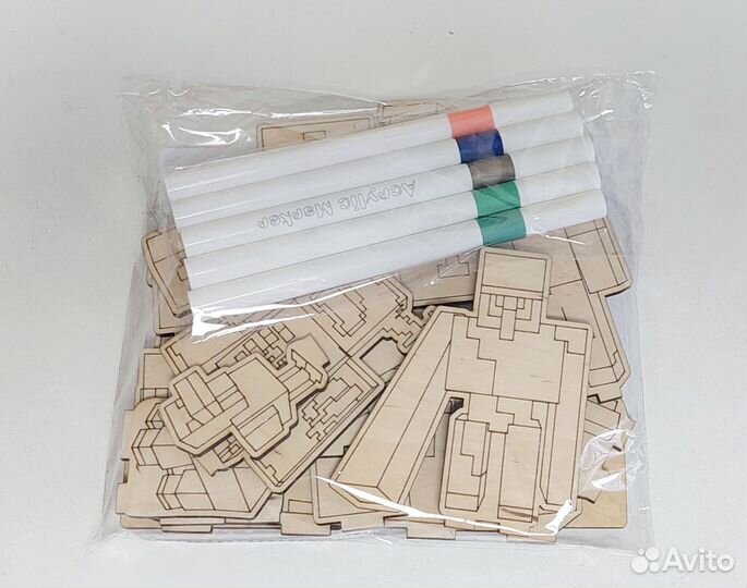 Развивающий деревянный конструктор Майнкрафт