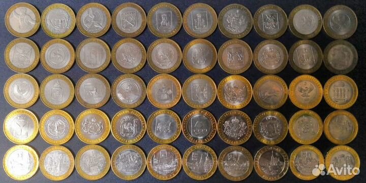 50 разных Биметаллических монет России