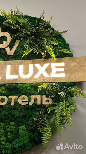 Вывеска мох для организации