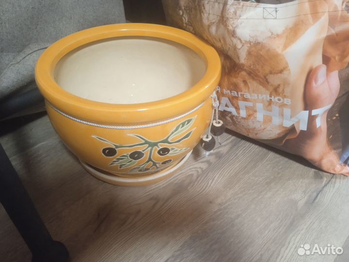 Большой цветочный горшок керамика