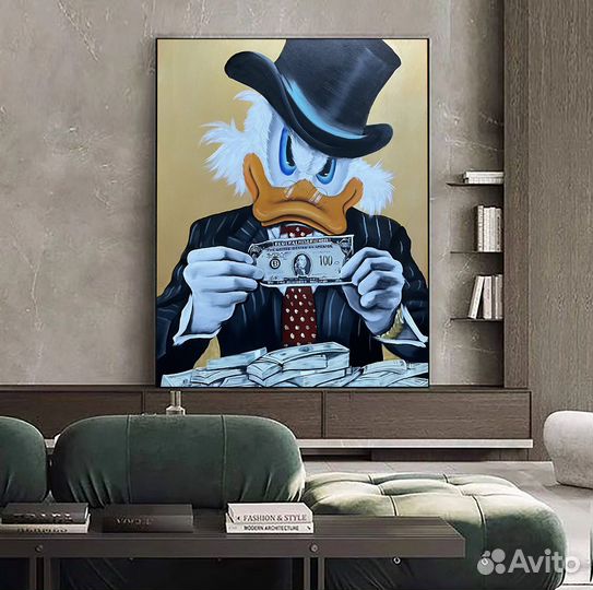 Картина маслом Скрудж Макдак с Уолл-стрит