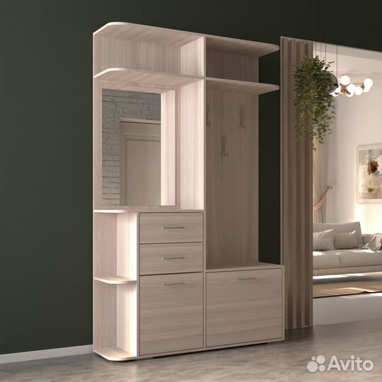 Прихожая Ксения-400e белый шкаф на заказ