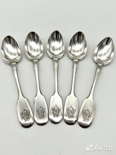 Ложки кофейные набор 5 шт. серебро 84 проба 61 гр