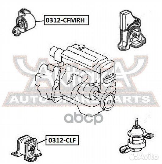 Подушка двигателя передняя 0312CLF asva