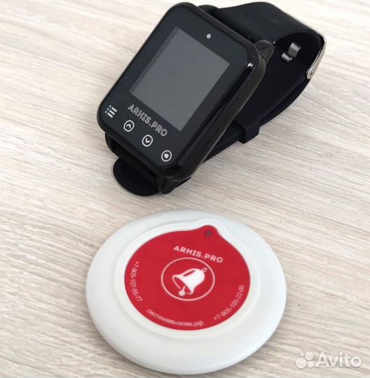 Влагозащищенный пейджер, кнопка вызова официанта