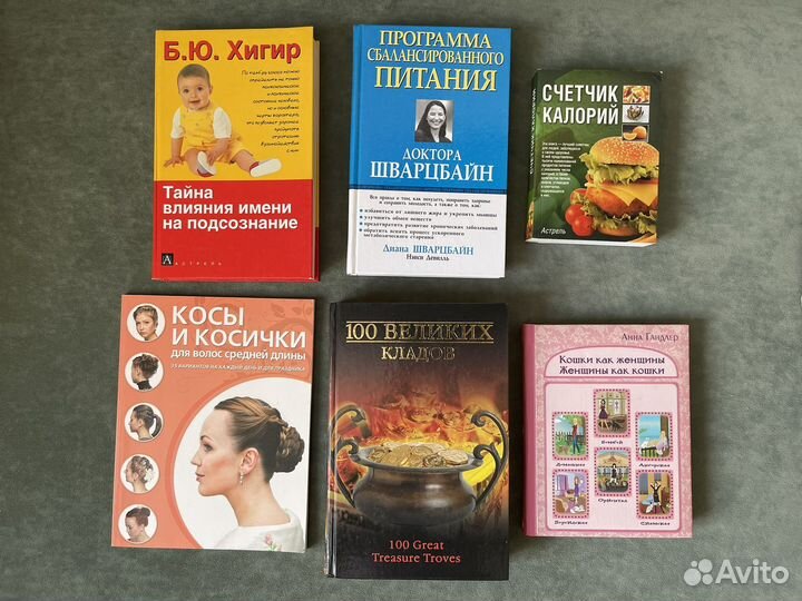 Книги про имена, кошек, прически, питание, клады