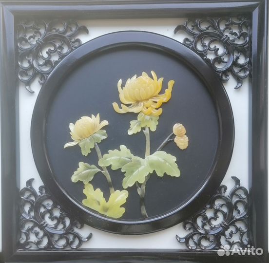 Панно из дерева с натуральными камнями - резерв