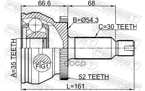 Шрус наружный 35x54.3x30 1210DMA52 Febest