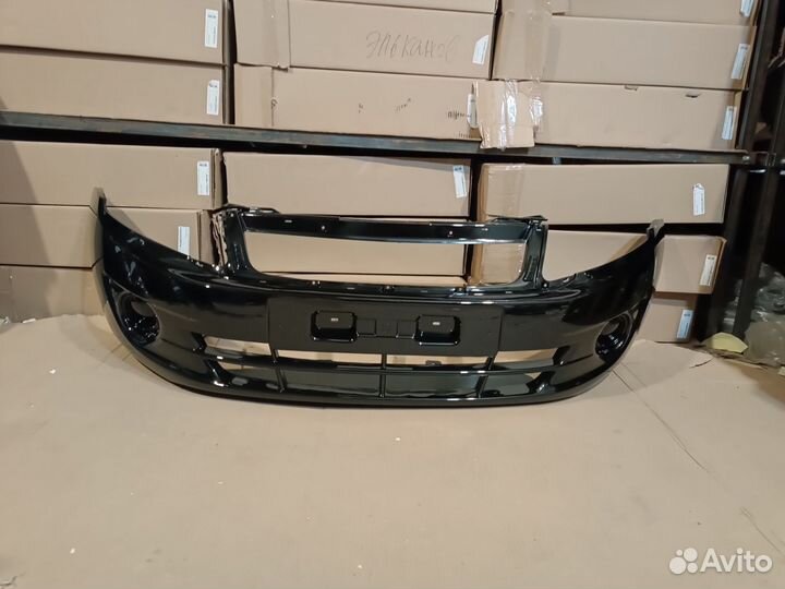 Бампер передний лада гранта - сине черный (космос)