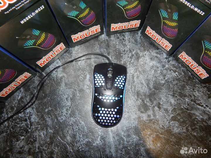Компьютерная Мышь с Сотами и RGB подсветкой