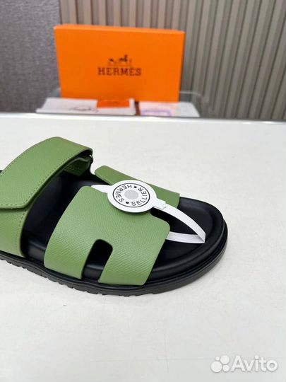 Шлепанцы мужские кожаные Hermes 40-46