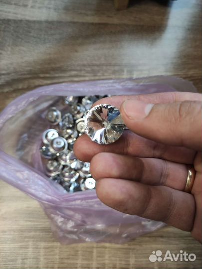 Пуговицы стразы для каретный стяжки 22мм 75шт