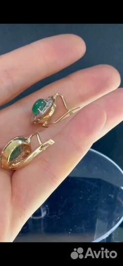 Золотые серьги 585 проба с бриллиантами