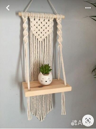 Полка кашпо макраме ручная работа