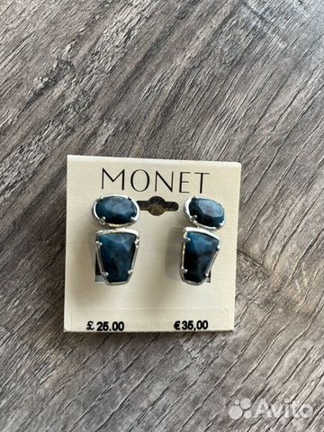 Monet, винтаж, сережки и кольцо зеленый камень