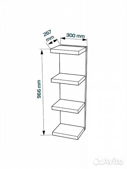 Полочный модуль Икеа lack fora, 30x97x27см, белый