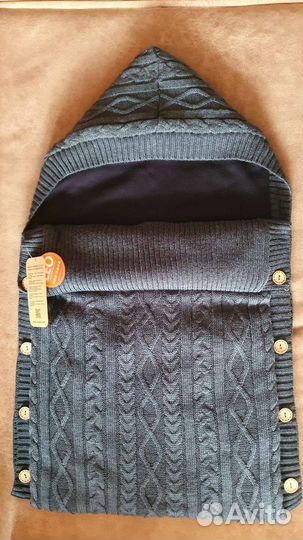 Конверт в коляску детский вязаный новый