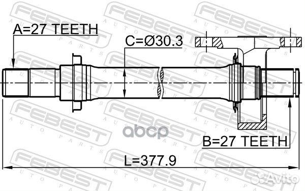Полуось прав Febest