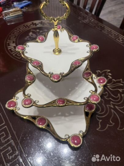 Тарелка блюдо сервировочное трехэтажное