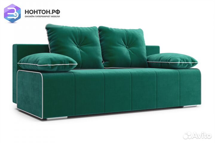 Диван еврокнижка Лестер изумрудный