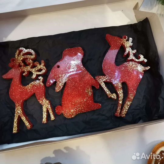 Ёлочные игрушки из эпоксидной смолы