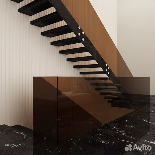 Ограждения для лестниц из стекла