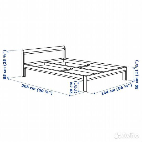 Кровать IKEA нейден + матрас Blue Sleep Hybrid 2.0