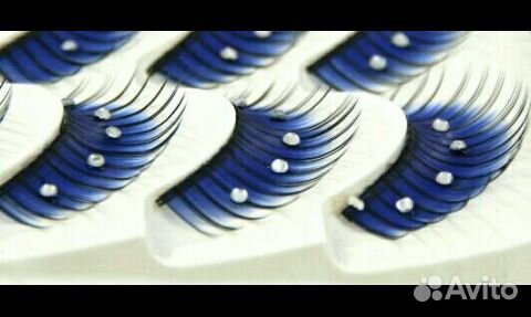Ресницы накладные чёрно синие
