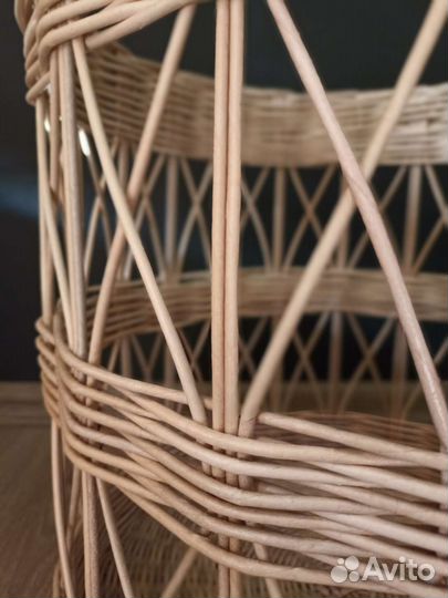 Корзина плетёная для хранения с крышкой
