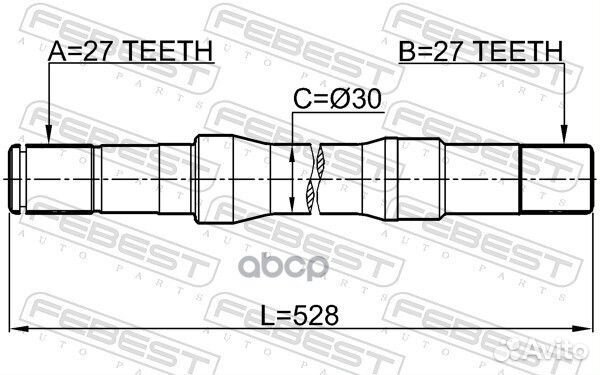 Полуось правая 27X527X27 1012C100RH Febest