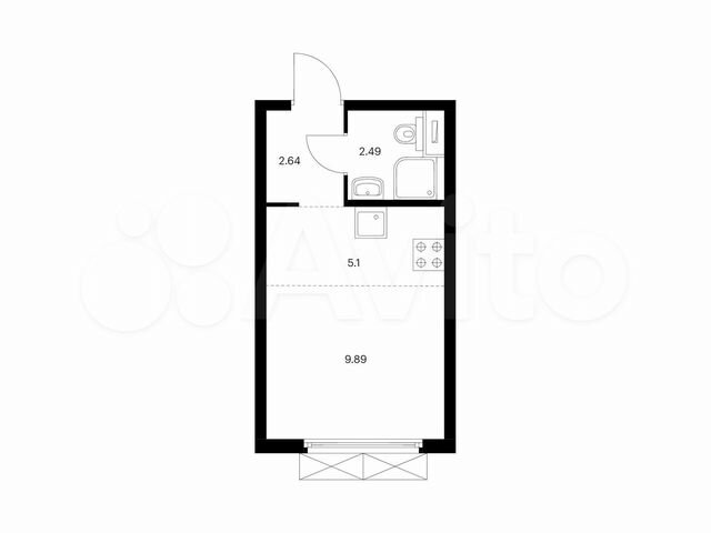 Квартира-студия, 20,1 м², 31/33 эт.