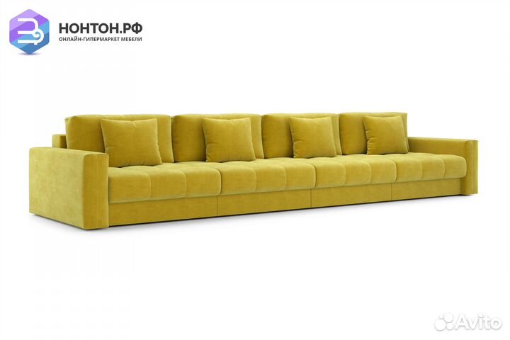 Диван прямой тик-так Монарх горчичный